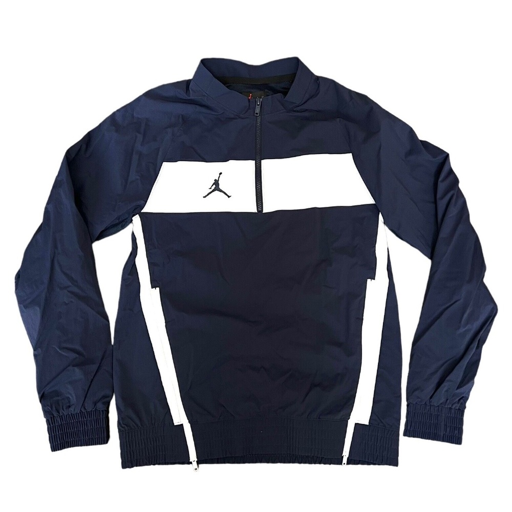 Nike Jordan Team Woven Half Zip Pullover Hot Jacket CD2218-419 (Navy/White)